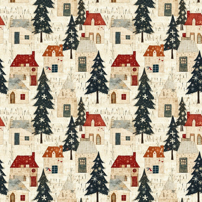 Christmas Village Quilting Cotton Fabric