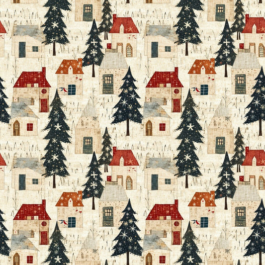 Christmas Village Quilting Cotton Fabric