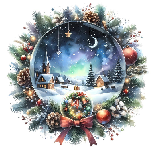 Christmas Winter Scene 10 Fabric Panel