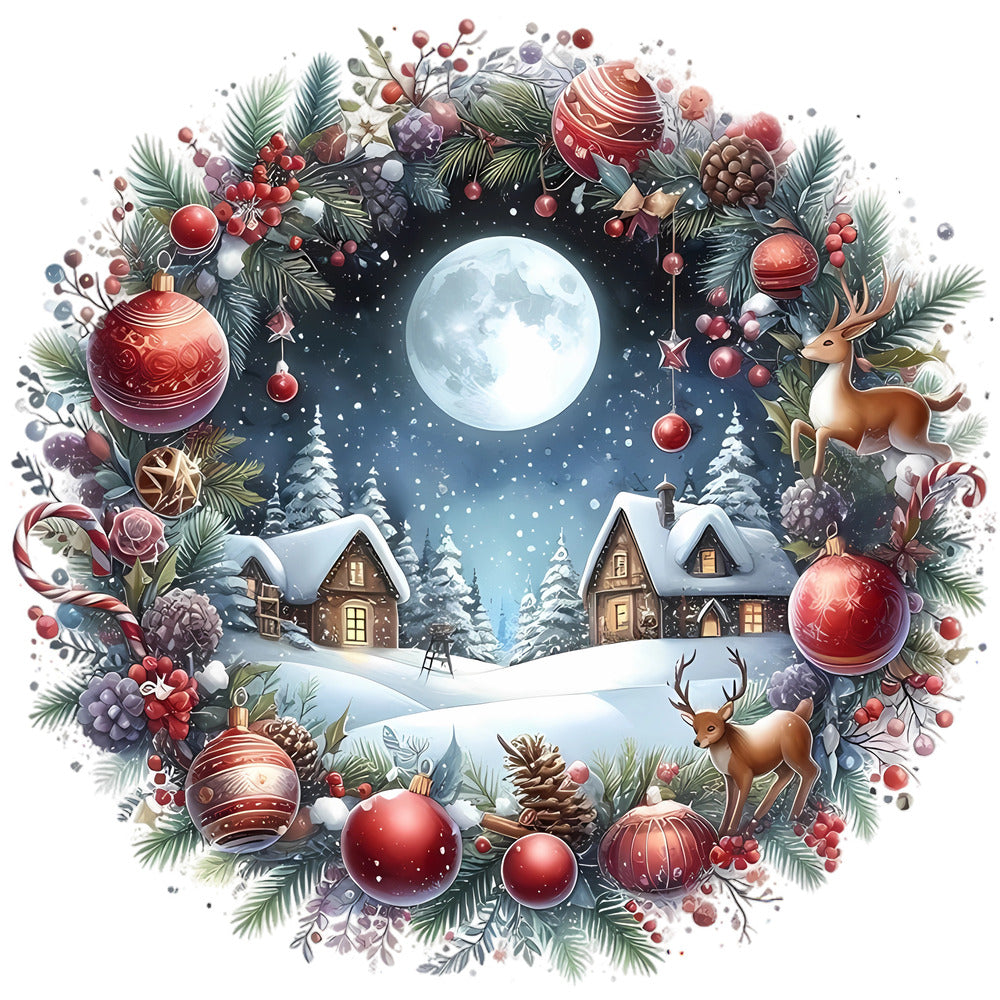 Christmas Winter Scene 16 Fabric Panel