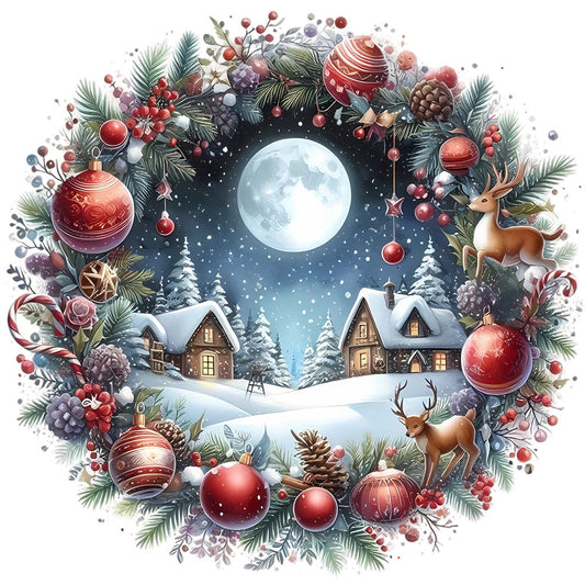 Christmas Winter Scene 16 Fabric Panel