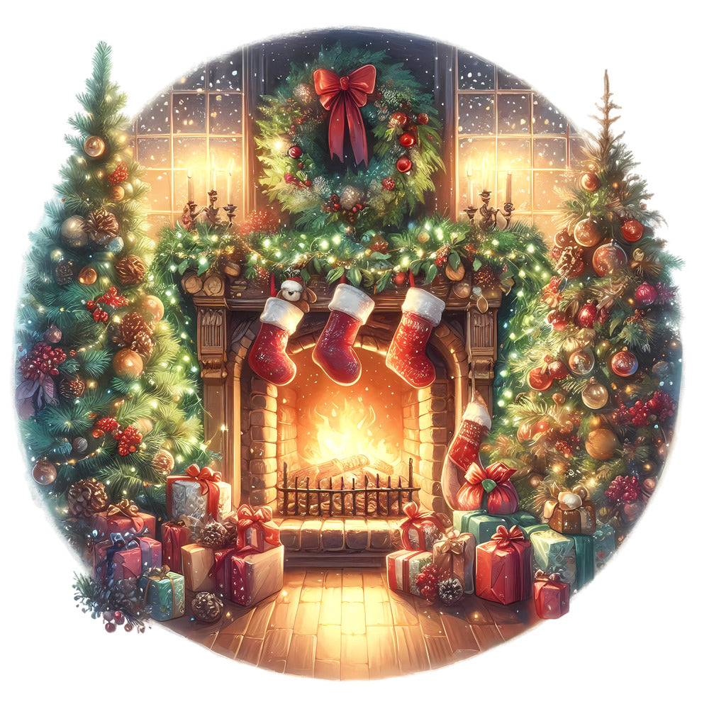 Christmas Winter Scene 26 Fabric Panel