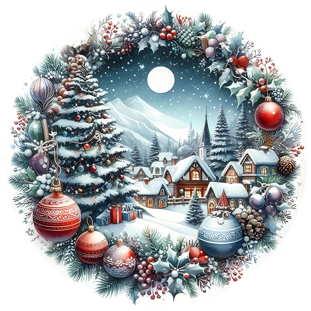 Christmas Winter Scene 31 Fabric Panel
