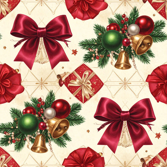 Christmas Ornament Luxe Pattern 11 Quilting Cotton Fabric