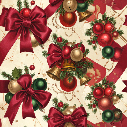 Christmas Ornament Luxe Pattern 12 Quilting Cotton Fabric
