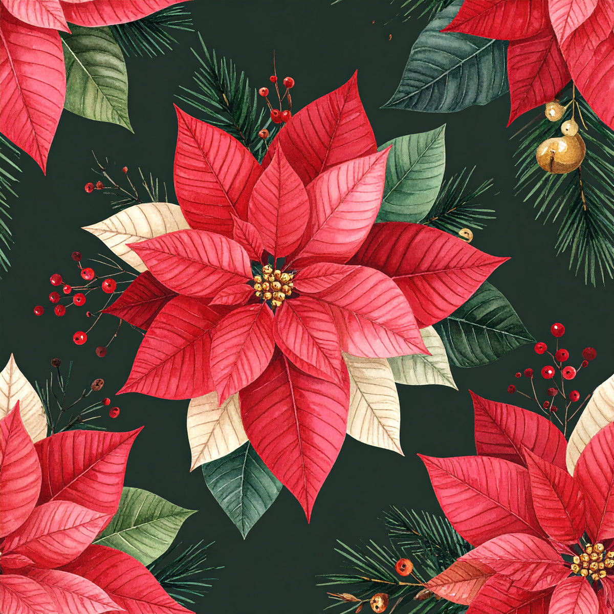 Christmas Ornament Luxe Pattern 2 Quilting Cotton Fabric