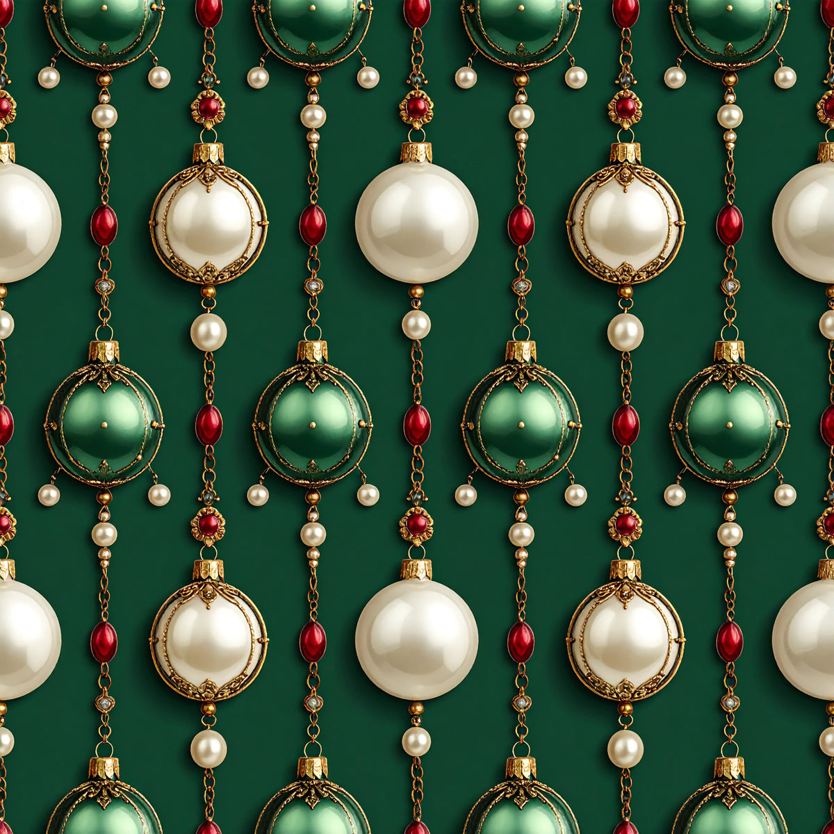 Christmas Ornament Luxe Pattern 20 Quilting Cotton Fabric