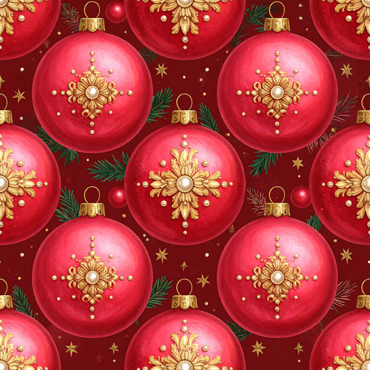 Christmas Ornament Luxe Pattern 21 Quilting Cotton Fabric