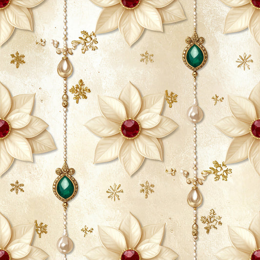 Christmas Ornament Luxe Pattern 25 Quilting Cotton Fabric
