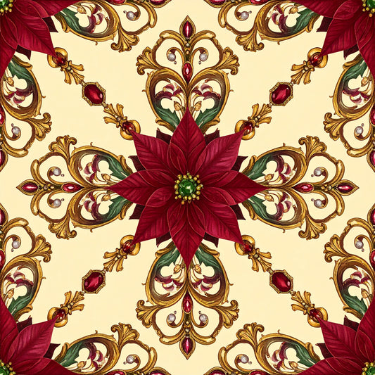 Christmas Ornament Luxe Pattern 26 Quilting Cotton Fabric