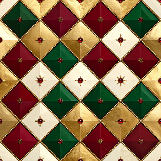Christmas Ornament Luxe Pattern 29 Quilting Cotton Fabric