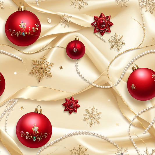 Christmas Ornament Luxe Pattern 4 Quilting Cotton Fabric