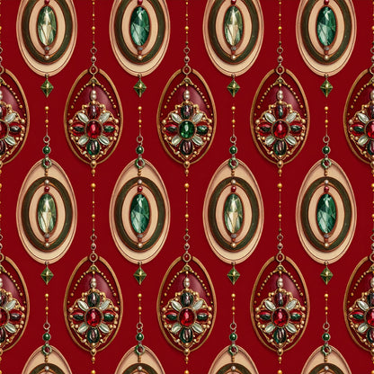 Christmas Ornament Luxe Pattern 8 Quilting Cotton Fabric