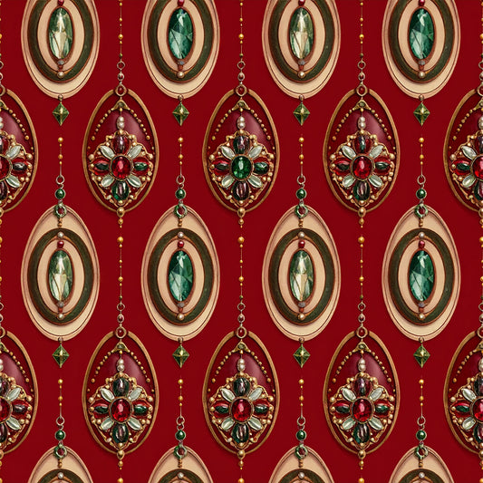 Christmas Ornament Luxe Pattern 8 Quilting Cotton Fabric