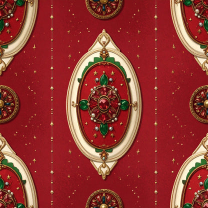 Christmas Ornament Luxe Pattern 9 Quilting Cotton Fabric