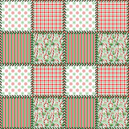 Christmas Patches Pattern 1 Quilting Cotton Fabric