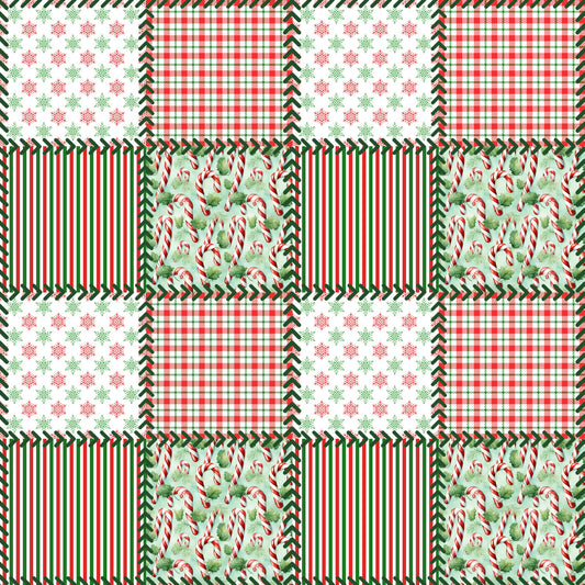 Christmas Patches Pattern 1 Quilting Cotton Fabric