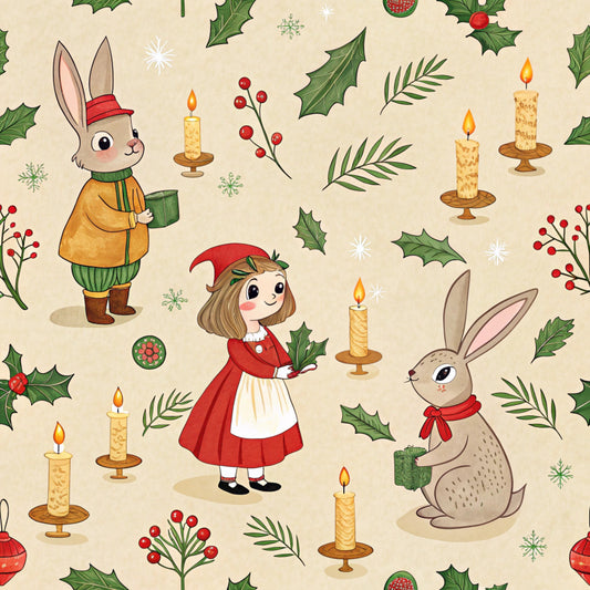 Christmas in Wonderland Pattern 52 Quilting Cotton Fabric