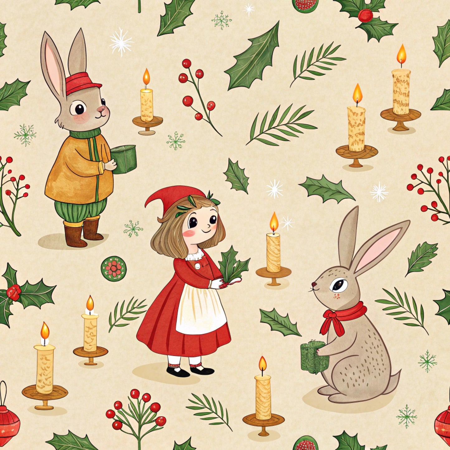 Christmas in Wonderland Pattern 52 Quilting Cotton Fabric