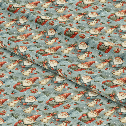 Classic Christmas Gnomes Pattern 10 Quilting Cotton Fabric