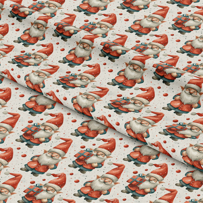 Classic Christmas Gnomes Pattern 2 Quilting Cotton Fabric