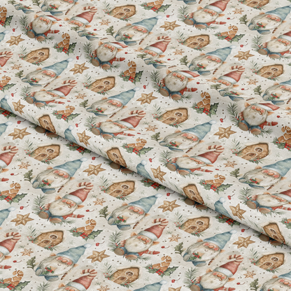 Classic Christmas Gnomes Pattern 8 Quilting Cotton Fabric