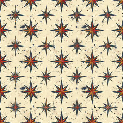 Classic Compass Rose Pattern 11 Quilting Cotton Fabric