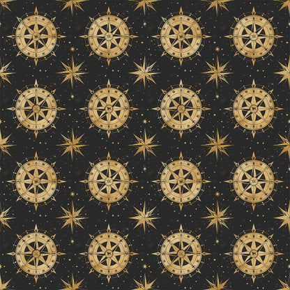 Classic Compass Rose Pattern 12 Quilting Cotton Fabric