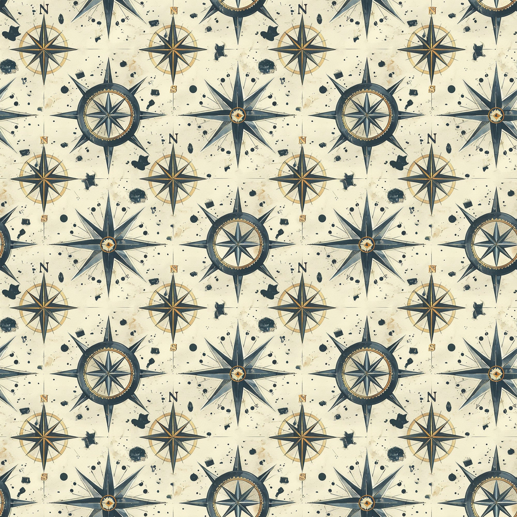 Classic Compass Rose Pattern 2 Quilting Cotton Fabric – FabricMegaStore.com