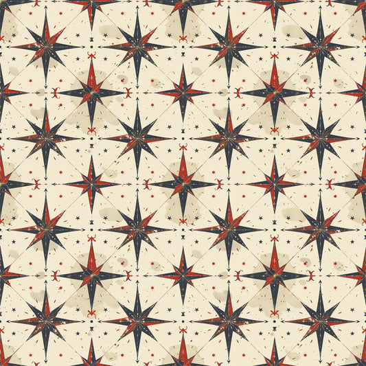 Classic Compass Rose Pattern 3 Quilting Cotton Fabric
