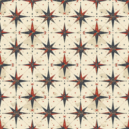 Classic Compass Rose Pattern 3 Quilting Cotton Fabric