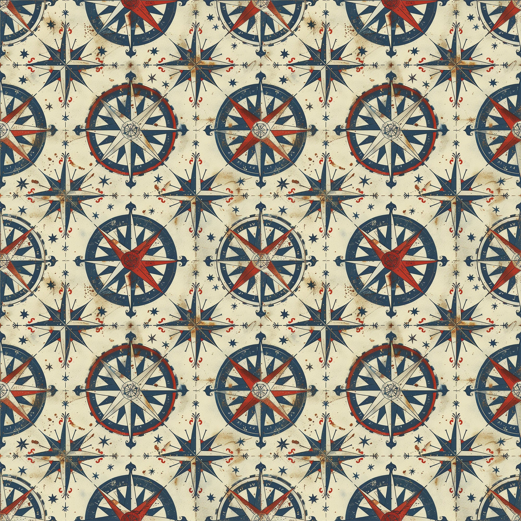 Classic Compass Rose Pattern 4 Quilting Cotton Fabric – FabricMegaStore.com
