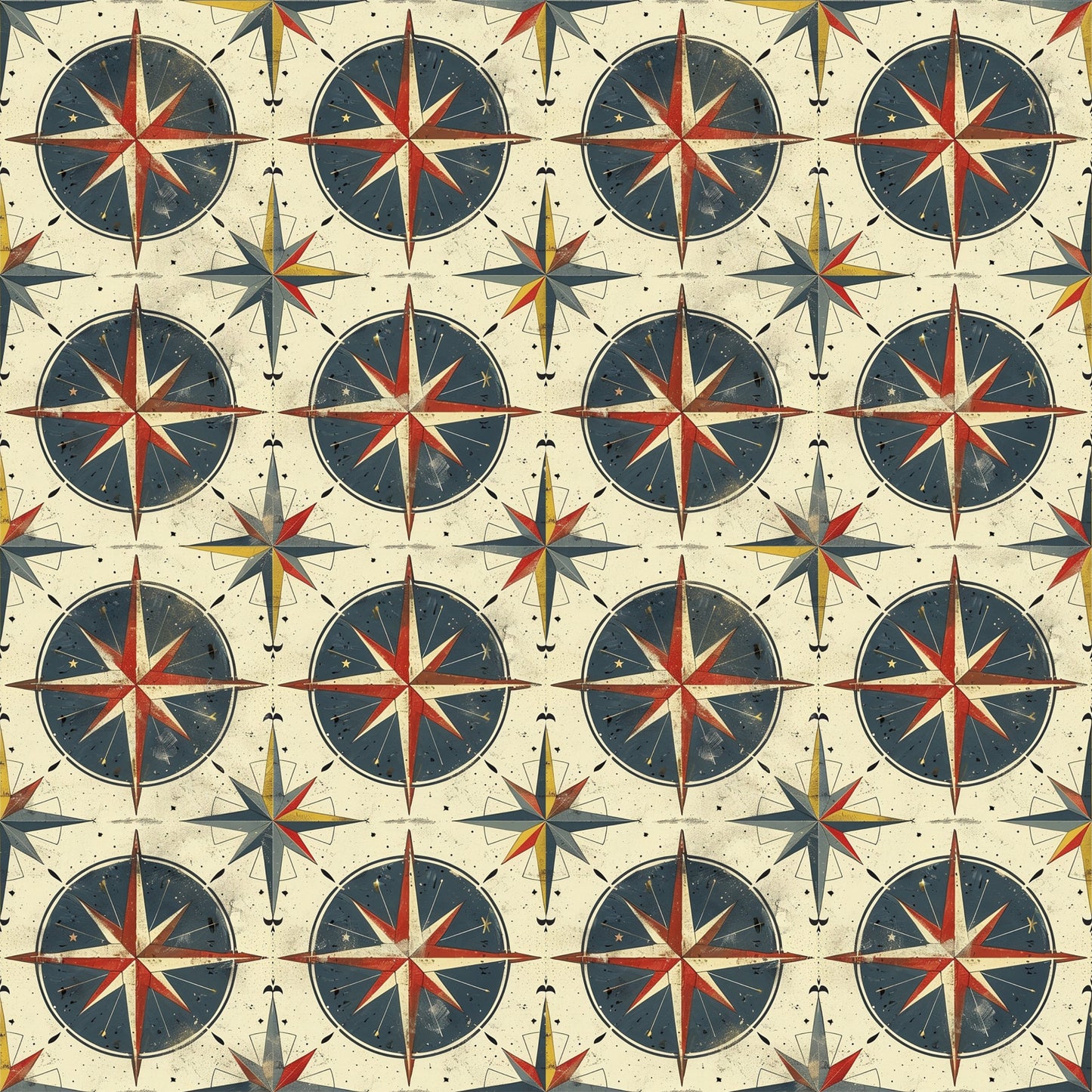 Classic Compass Rose Pattern 5 Quilting Cotton Fabric