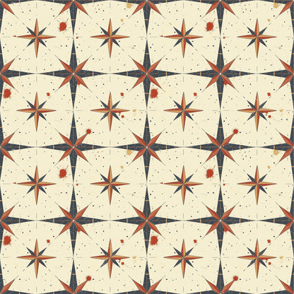 Classic Compass Rose Pattern 7 Quilting Cotton Fabric