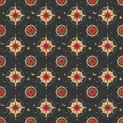 Classic Compass Rose Pattern 8 Quilting Cotton Fabric