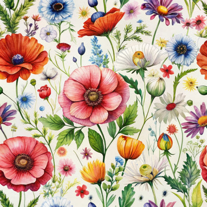 Colorful Bliss Wildflowers Pattern 4 Quilting Cotton Fabric