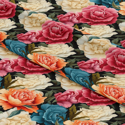 Colorful Carnation Flowers Pattern 8 Quilting Cotton Fabric