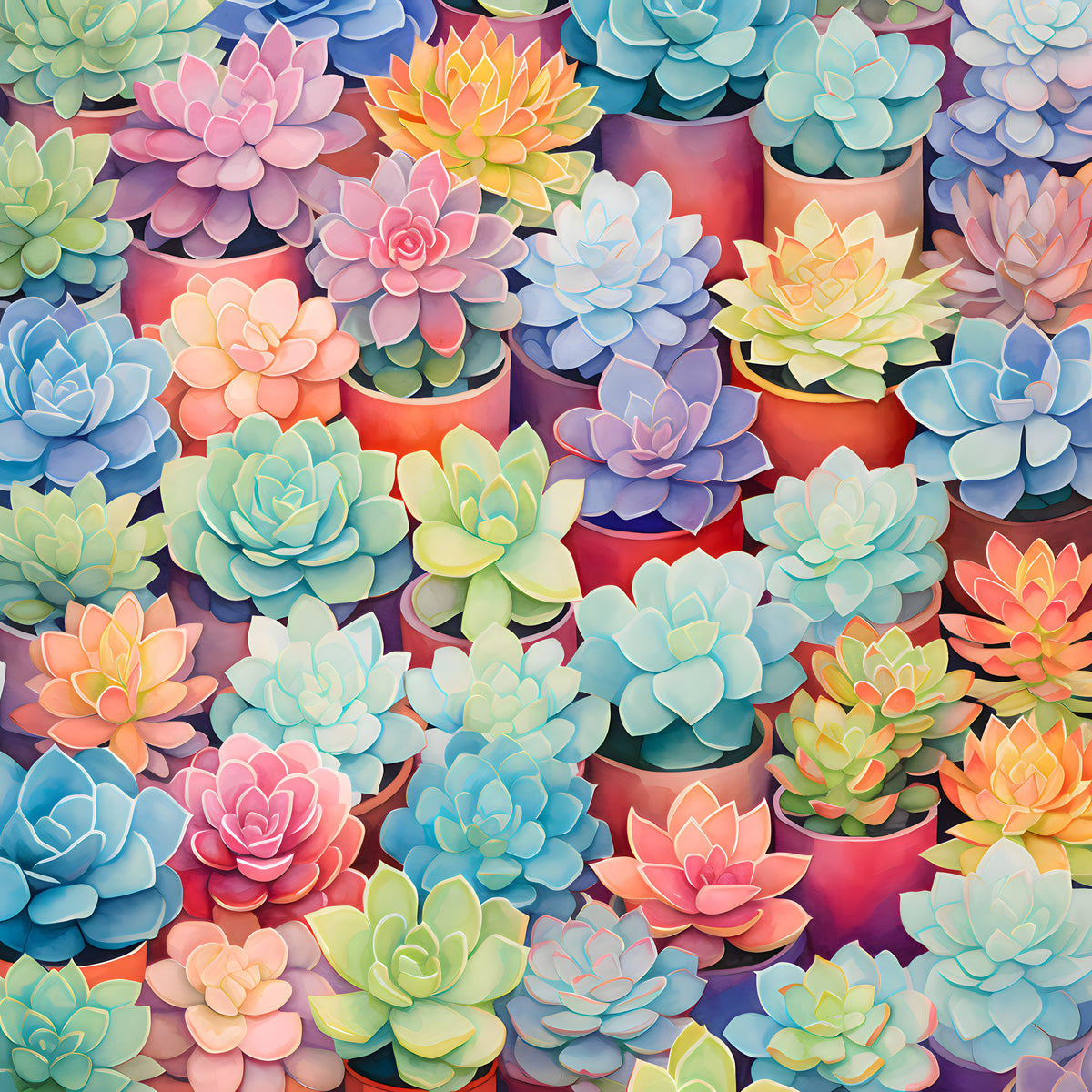 Colorful Cactus Pattern 10 Quilting Cotton Fabric