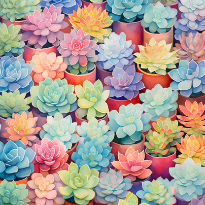 Colorful Cactus Pattern 10 Quilting Cotton Fabric