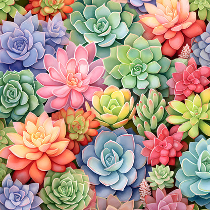 Colorful Cactus Pattern 12 Quilting Cotton Fabric