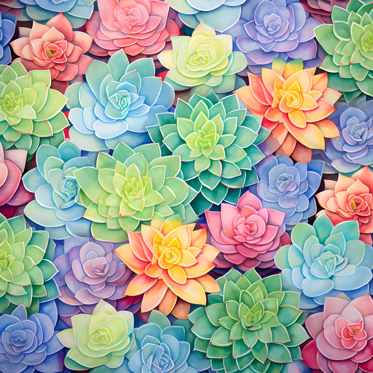 Colorful Cactus Pattern 2 Quilting Cotton Fabric