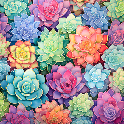Colorful Cactus Pattern 6 Quilting Cotton Fabric