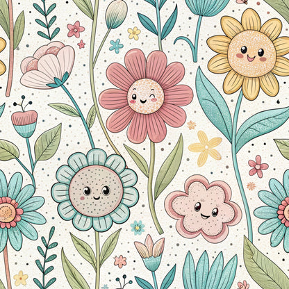 Comic Wildflowers Pattern 1 Quilting Cotton Fabric