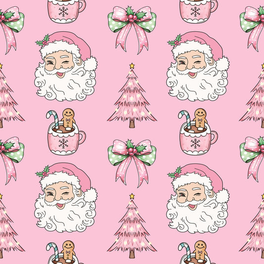 Coquette Christmas Santa Quilting Cotton Fabric