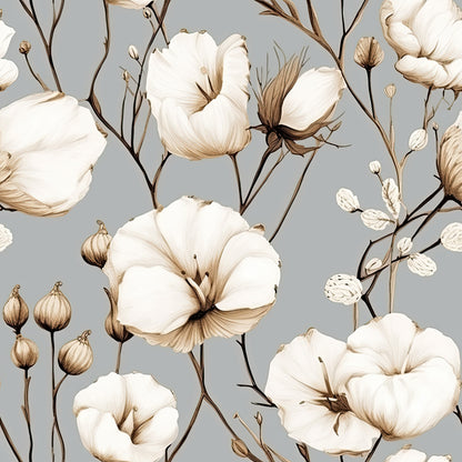 Cotton Flowers Pattern 4 Quilting Cotton Fabric