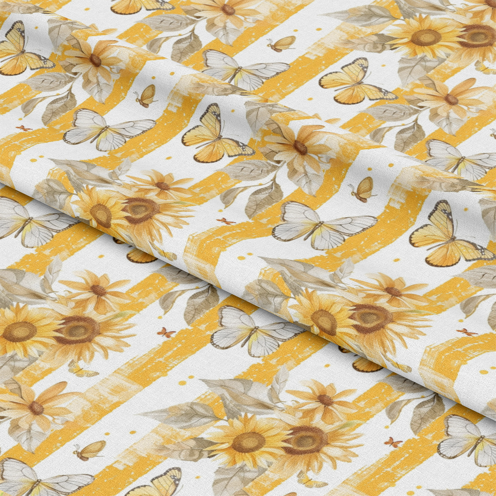 Country Sunflower Butterfly Pattern 6 Quilting Cotton Fabric