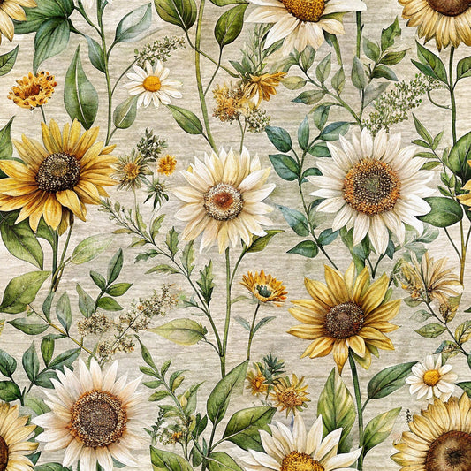 Country Floral Pattern 10 Quilting Cotton Fabric