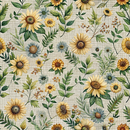 Country Floral Pattern 1 Quilting Cotton Fabric