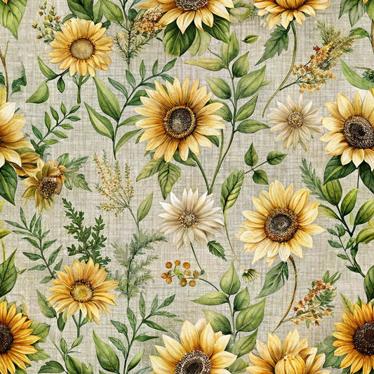 Country Floral Pattern 2 Quilting Cotton Fabric