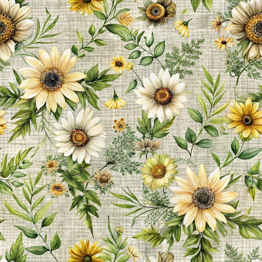 Country Floral Pattern 3 Quilting Cotton Fabric